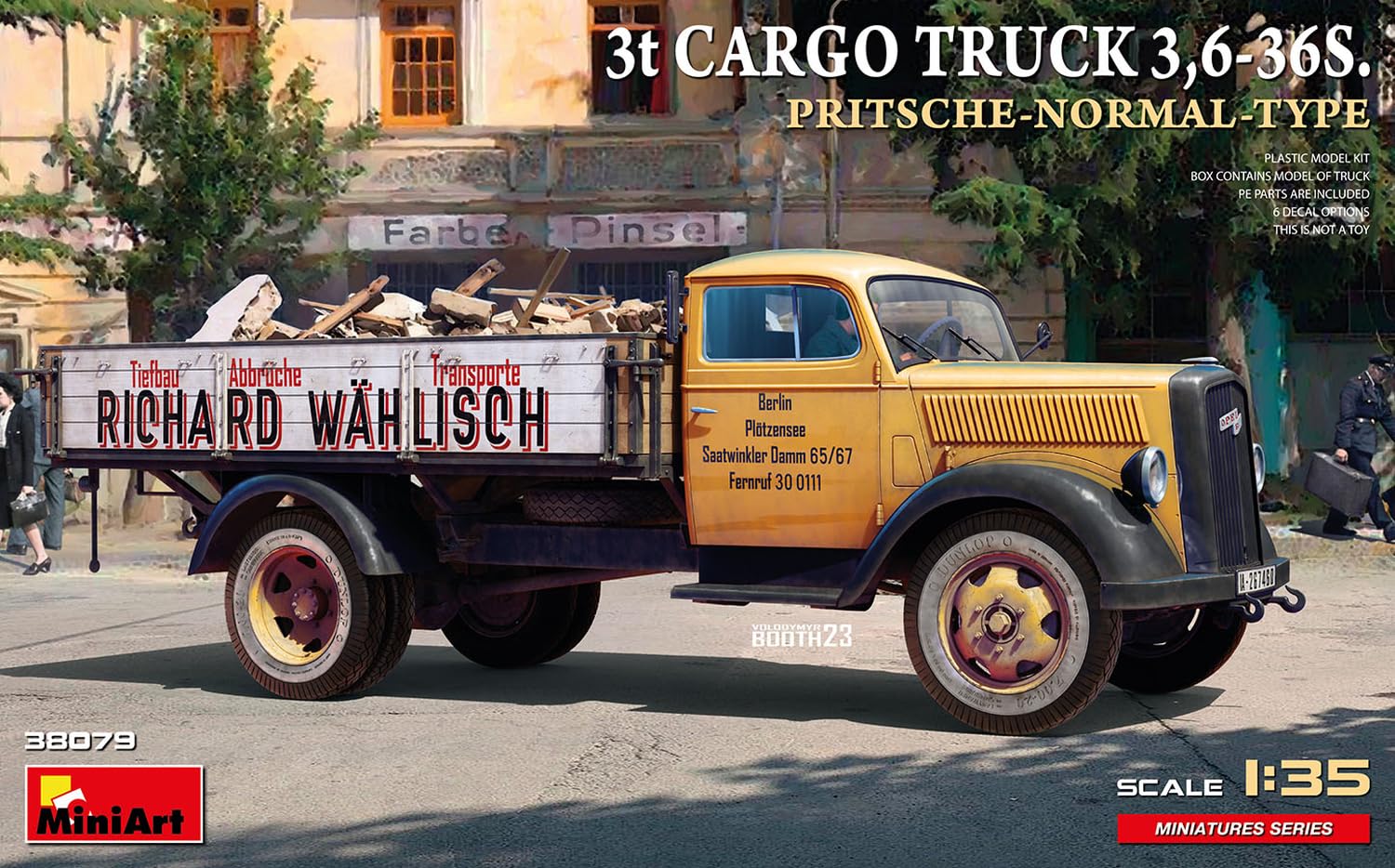 Mini Art 38079 1:35 3t Cargo Truck 3,6-36S - wierna replika, modelarstwo, plastikowy zestaw do montażu, majsterkowanie, hobby, klejenie, zestaw modelarski, montaż, nielakierowany