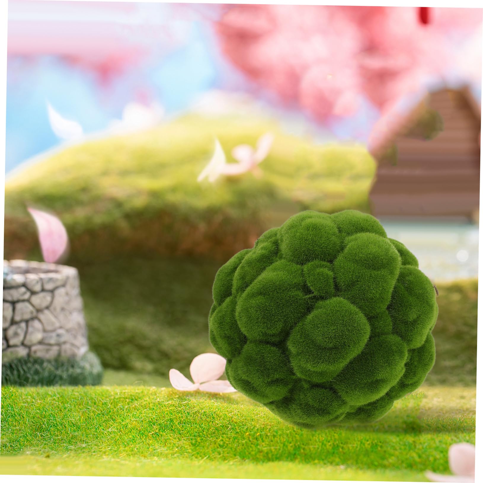 JECOMPRIS Decorative Moss Ball Artificial Plant Topiary for Indoor Outdoor Use Vibrant Faux Moss Sphere for Planters Home Decor Wedding Centerpieces Commercial Landscaping