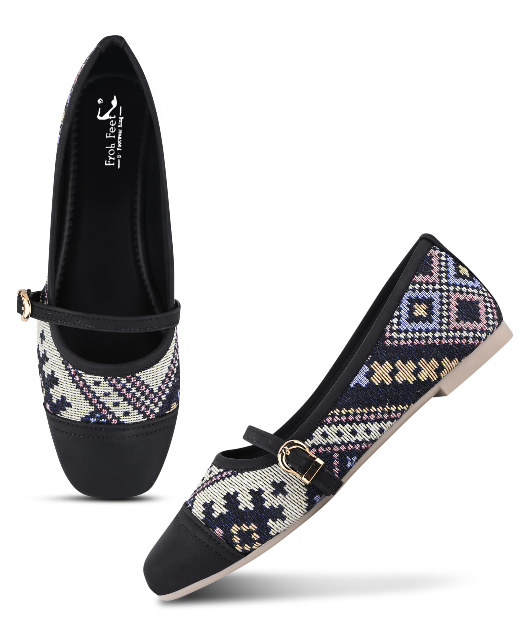 Womens Fashionable Printed Mary Jane Flats with Padded Insole-picture-44