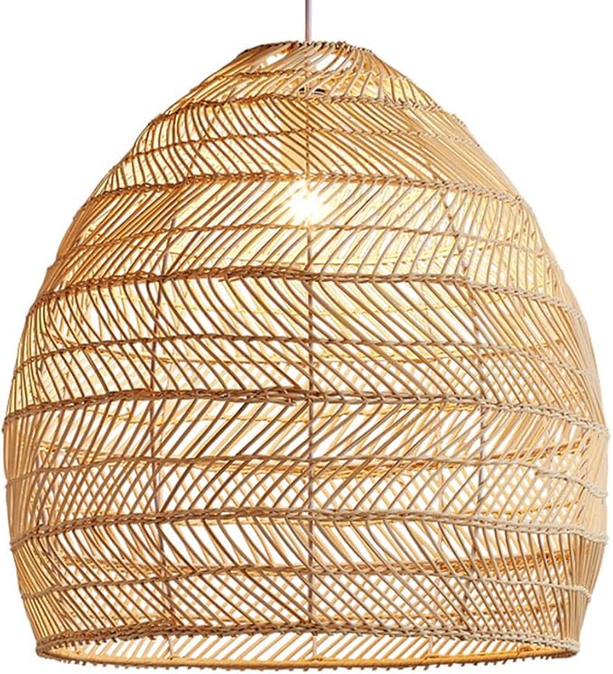 WELTS Handgeweven Rotan Hanglamp Moderne Natuurlijke Kroonluchters Industriële Verlichting Kroonluchter Nieuwe Chinese Hangende Lampen Hanglamp Plafondverlichtingsarmatuur Voor Woonkamer, Eetkamer WELTS