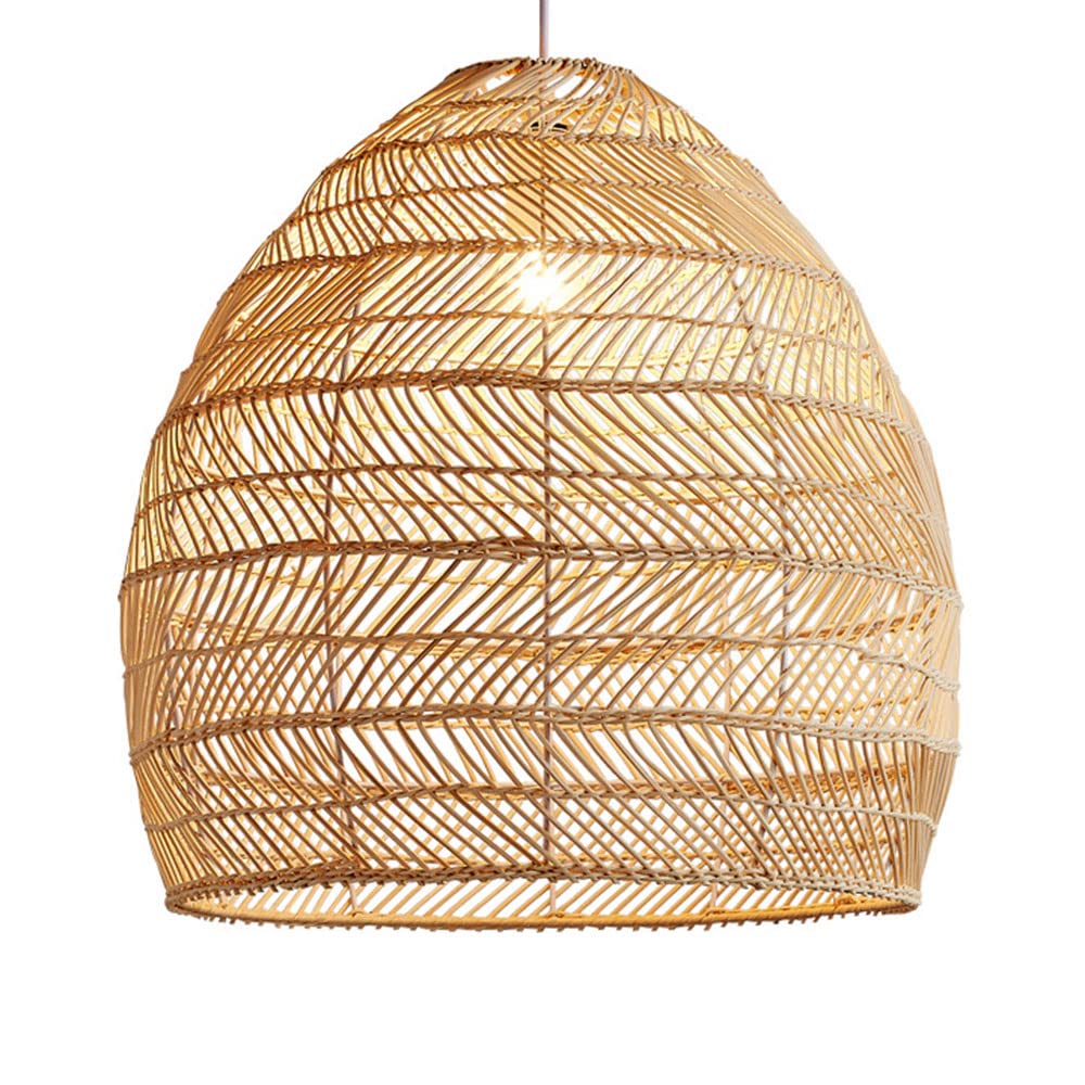 LYMSXAZOU Creative Rattan Chandelier Antique Lantern Pendant Lighting Vintage Woven Chandeliers Nostalgic Hanging Lamp Chinese Style LampShade For Farmhouse Dining Room Kitchen