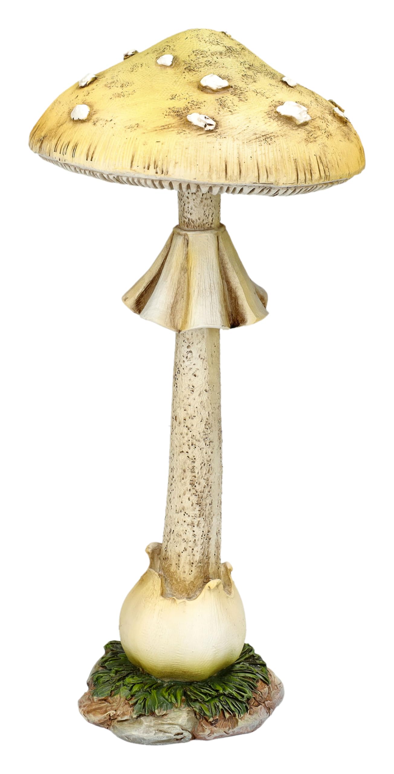 Figuren Shop GmbH Figura decorativa de jardín 'Seta amarilla', resistente a la intemperie, 24 cm de altura