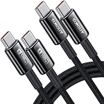 SUNGUY 100W USB C à USB Câble C [2-Pack 3.3FT] Alliage de zinc 5A Chargement rapide USBC à USBC Câble en Nylon tressé USB Cord de chargeur de type C pour iPhone 17/16/15, MacBook, iPad Pro, Samsung S26/S25/S24/S23