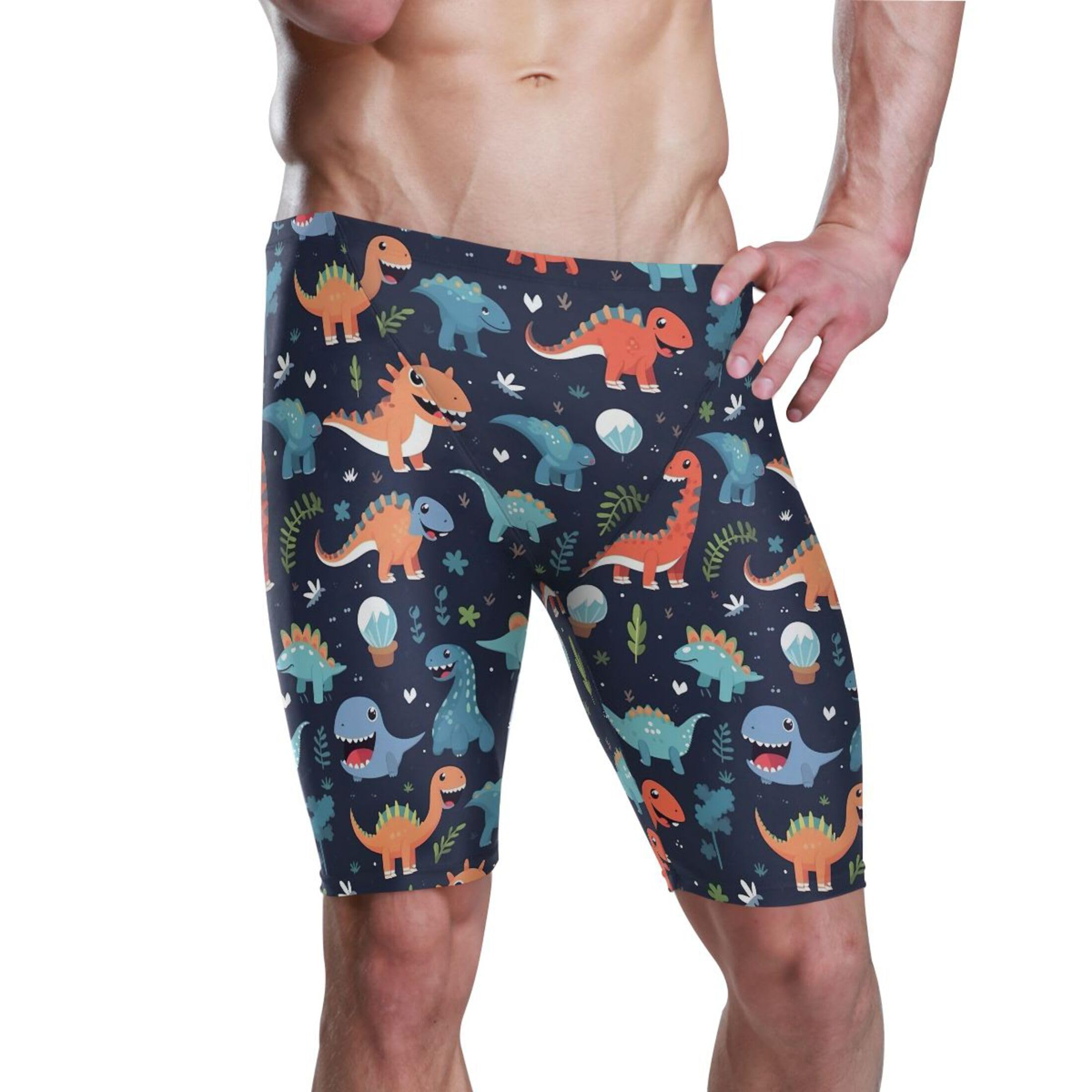 Cute Dinosaur Dino Animal Swim Jammers Swimsuit for Men XXL B0401347