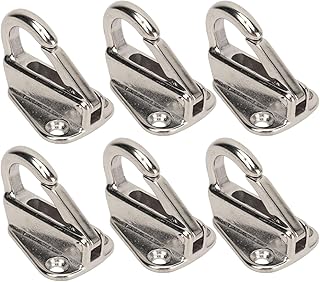 Marine Hardware Hook, Heavy Duty Boat Hook, 6Pcs Fender Hook Stainless Steel Heavy Duty Spring Buckle Type Fender Hanger for Home Marine Engineering