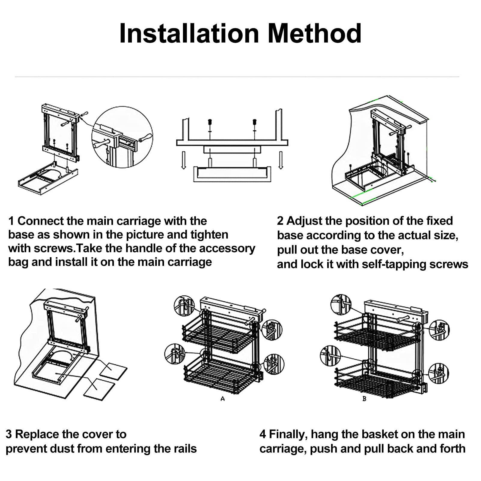 Organizador de esquina extraíble con 4 cestas, estante de almacenamiento extraíble completo para armario de cocina, olla y estante para platos, solución de ahorro de espacio para el hogar y el baño