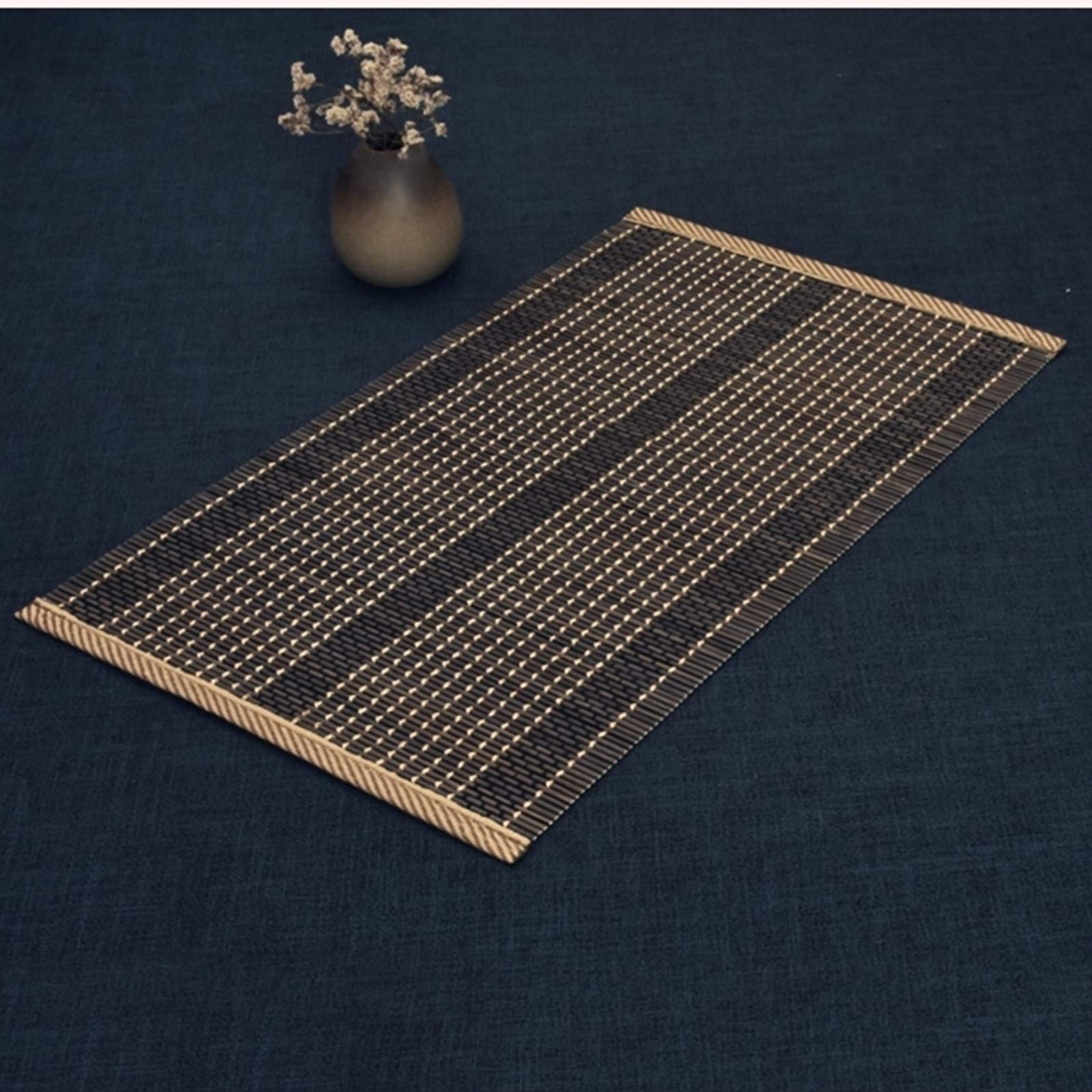 Caminos de Mesa de bambú de Estilo japonés, manteles Individuales para mesas de Comedor largas, tapetes de Comedor Lavables y duraderos, Regalo de Acción de Gracias, Negro clásico