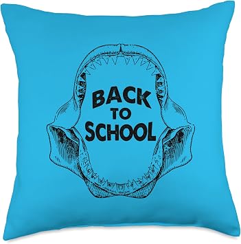 Back To School Shark Jaw Shark Lover Funny Sarcastic Throw Pillow