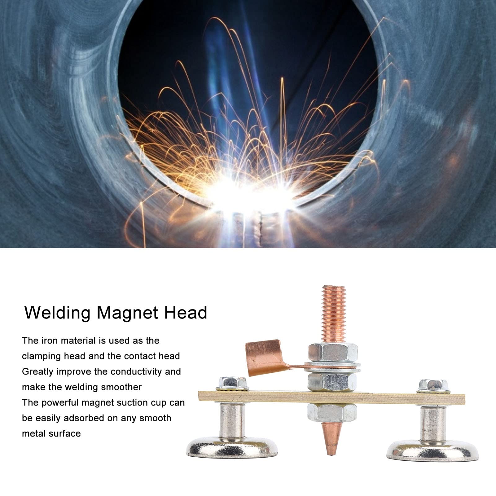 Testina magnetica per saldatura con magnete Ventosa Spotter Pannello isolante in ferro Saldatore Utensile elettrico Durata e stabilità Strumenti di spotter per materiali di