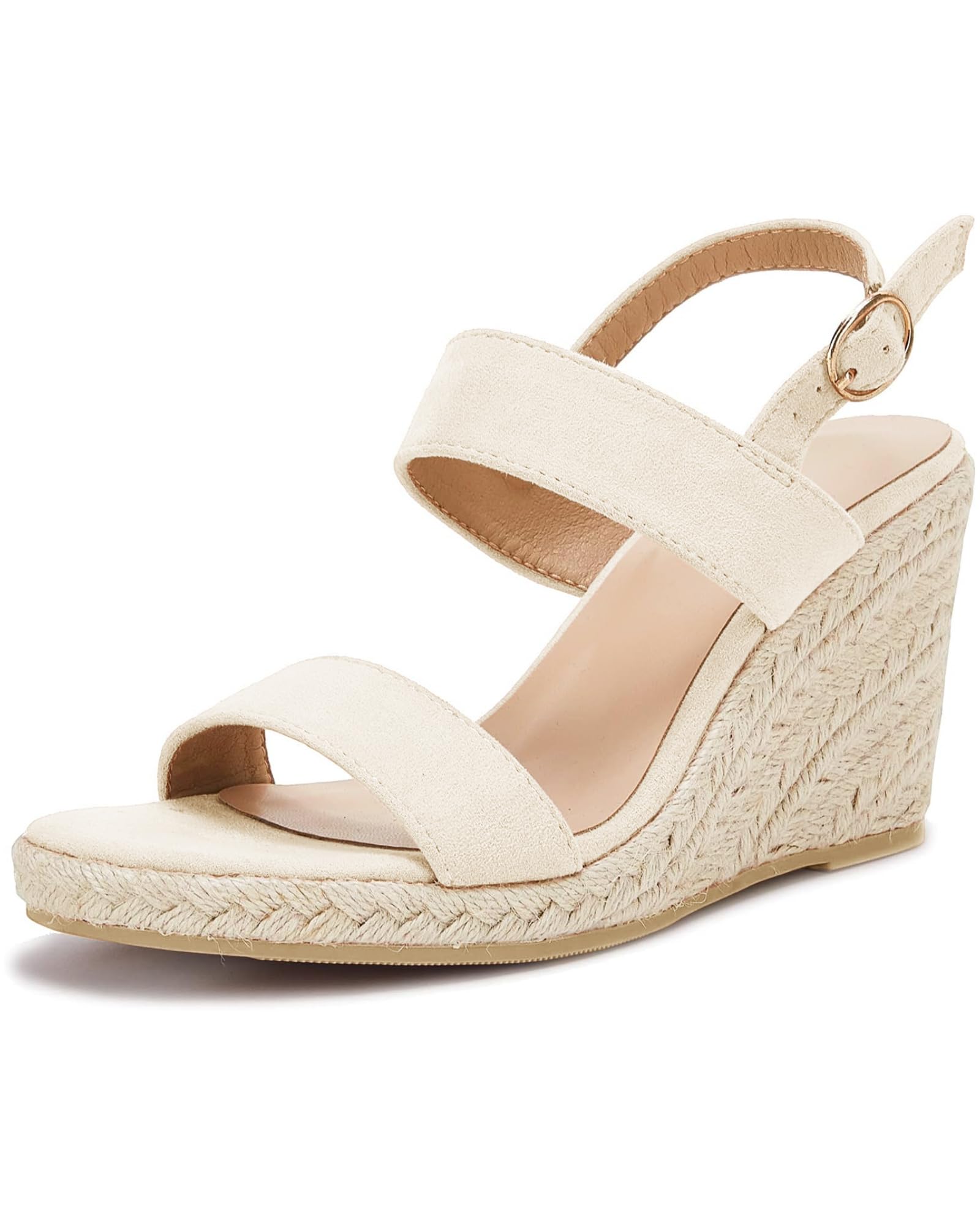 VETASTE Womens Espadrille Wedge Sandals Heels Open Toe Platform High Heeled Ankle Strap Buckle Dress Wedges Shoes