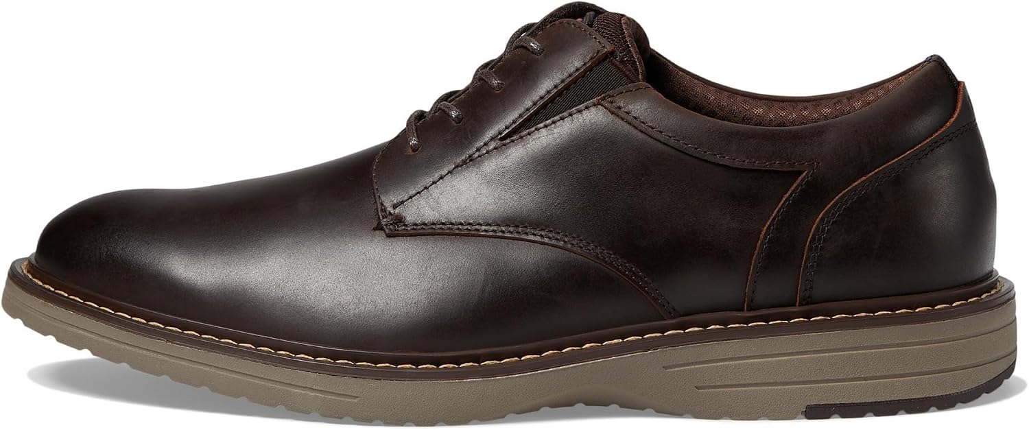 Nunn Bush Griff Plain Toe Oxford Lightweight and Comfortable for All Occasions Leather Lace Up