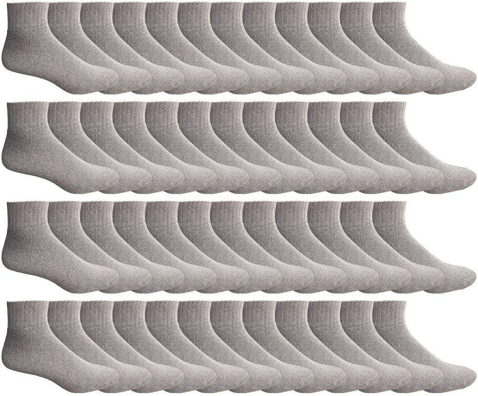 Yacht & Smith Mens Ankle Wholesale Bulk Pack Athletic Sports Socks - Many Colors, King Size (Mens 13-16)