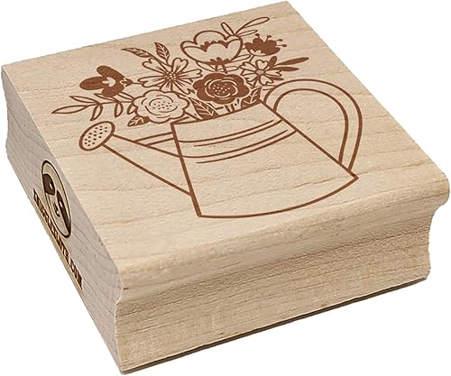 Sello cuadrado de goma para estampado de flores con ramo de flores  3.1in de tamaño grande