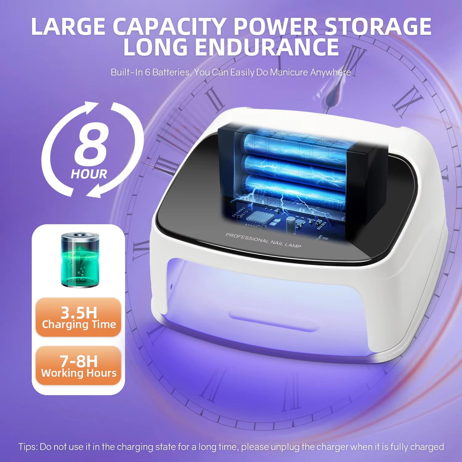 Lampada UV per unghie, lampada per unghie LED UV professionale da 288 W, lampada per asciugatura smalto gel con display, 4 timer e sensore automatico, lampada per asciugatura unghie per gel smalto