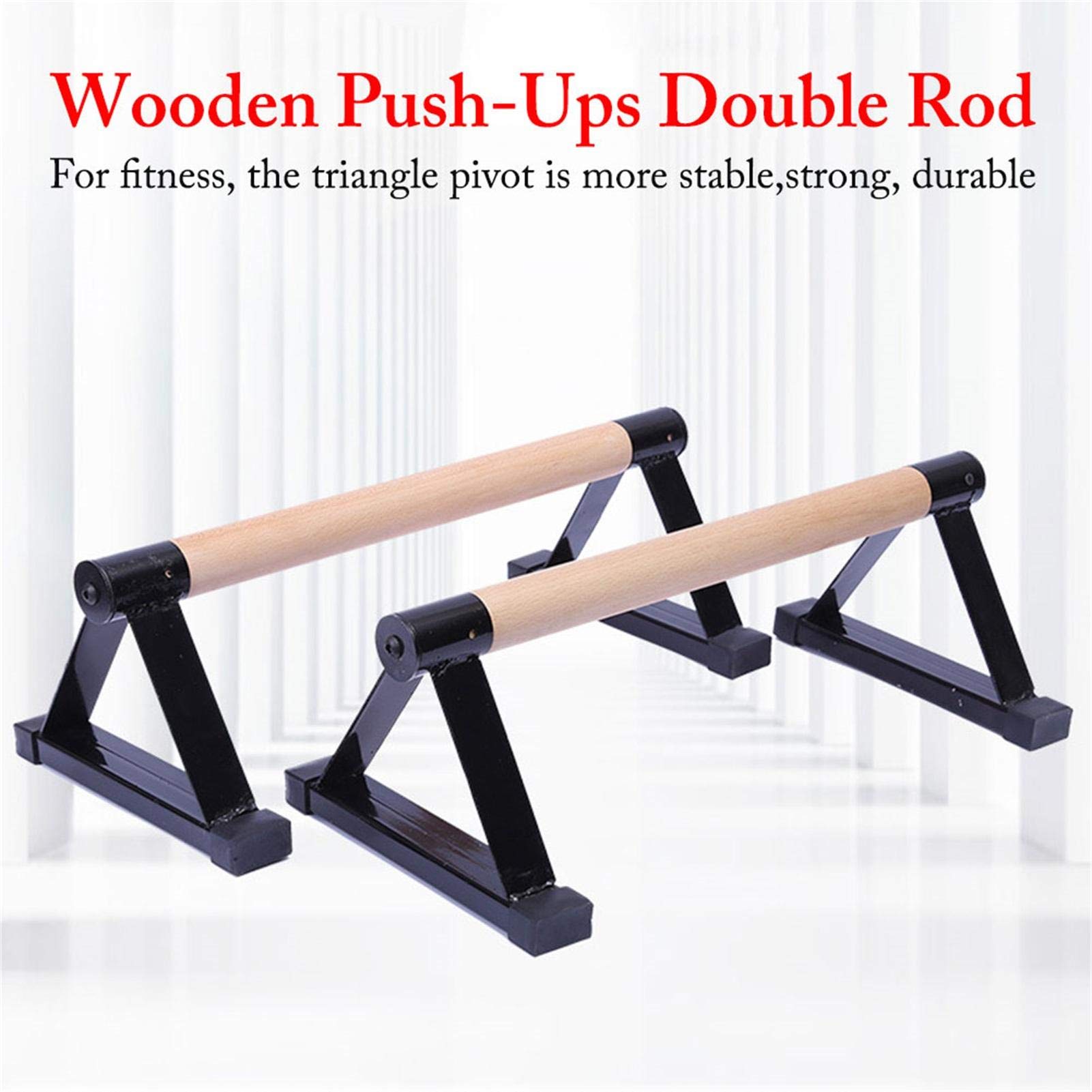 Petites Barres Parallèles Gravity Fitness – Poignées Bois Hybrides 38 Mm, Stables Jusqu’à 127 Kg Pour Calisthenics & Street Workout
