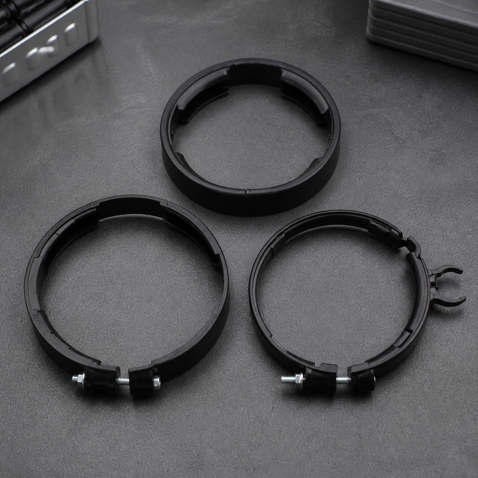 predolo 3 Pièces Collier Serrage Circulaire Noir Installation Facile Collier Serrage Écr Métalliques Fermure Sécurisée