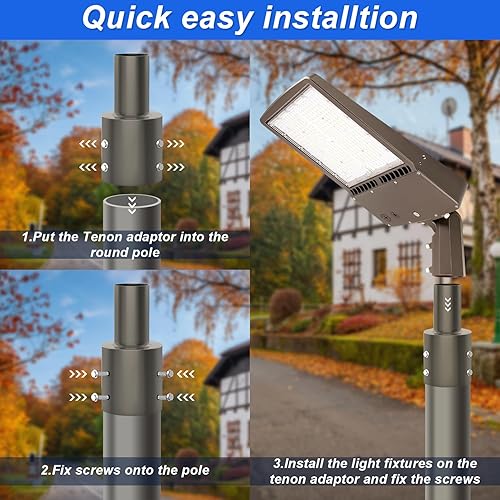 Miniatura 3 de Adaptador de espiga de poste redondo de 4 pulgadas, soporte de adaptador vertical con soporte deslizante (OD 2 38 pulgadas), ideal para alumbrado