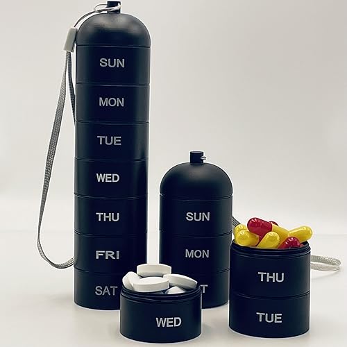 Organizador de pastillas de viaje de metal (1 unidad modelo 1 gris) (negro)