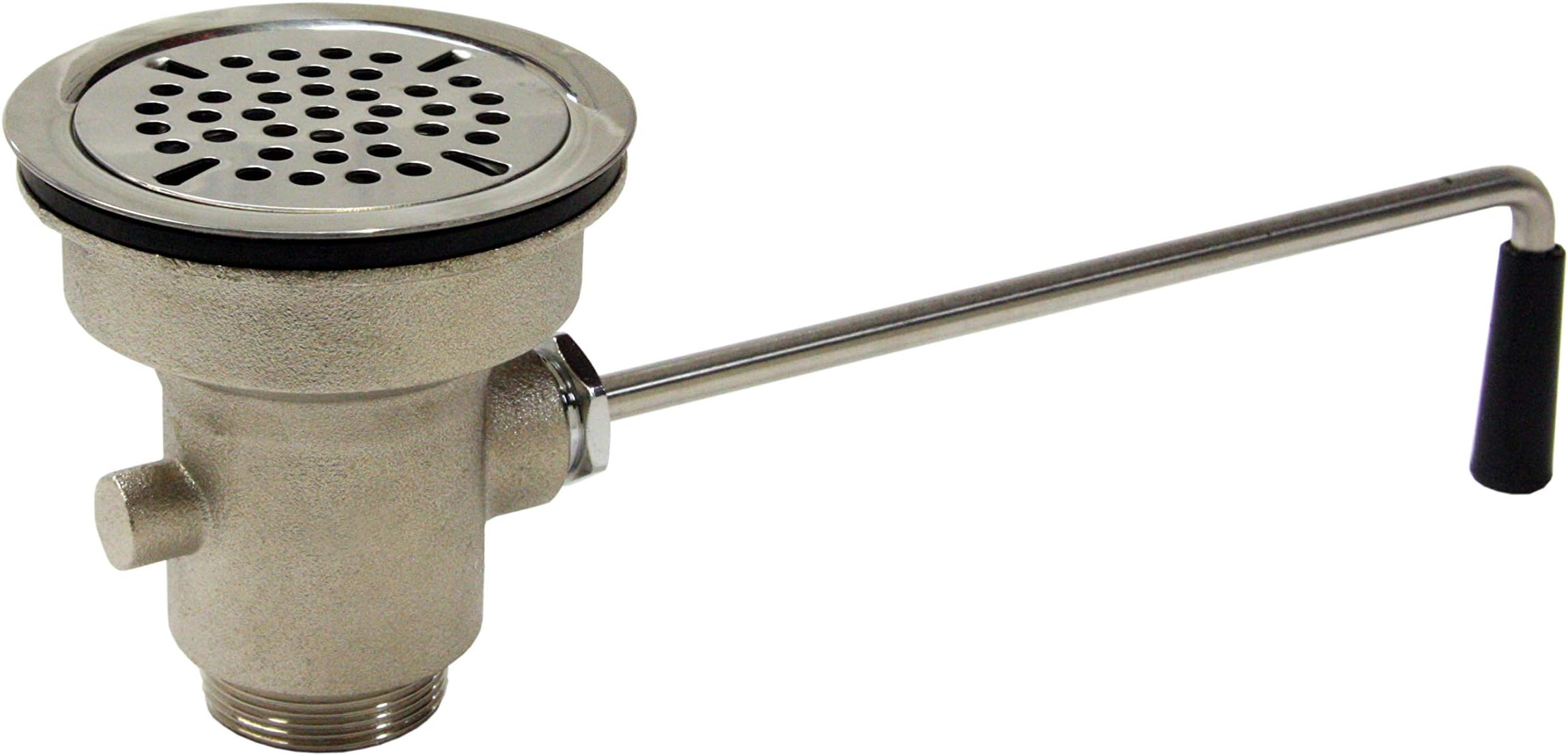 AA Faucet AA-303 Twist Handle Waste Valve 3-1/2" Sink Opening for Comerical Kitchen Compartment Sinks, 2" Drain Outlet