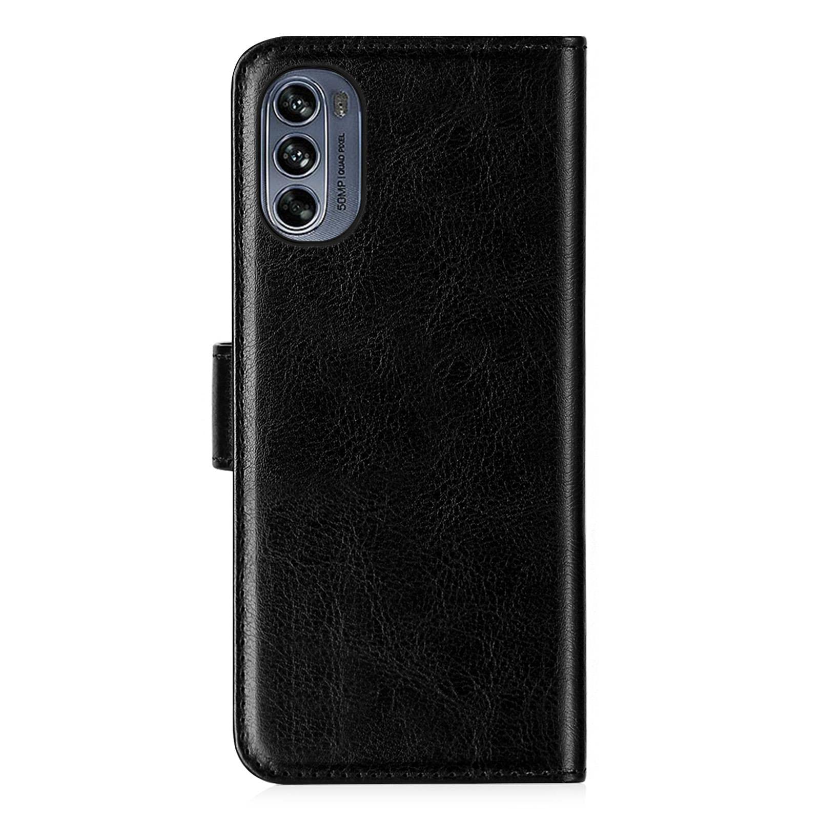 Cover Portafoglio In Pelle Per Motorola Moto G62 5G – Custodia Con Slot E Supporto, Chiusura Magnetica, Colore Nero