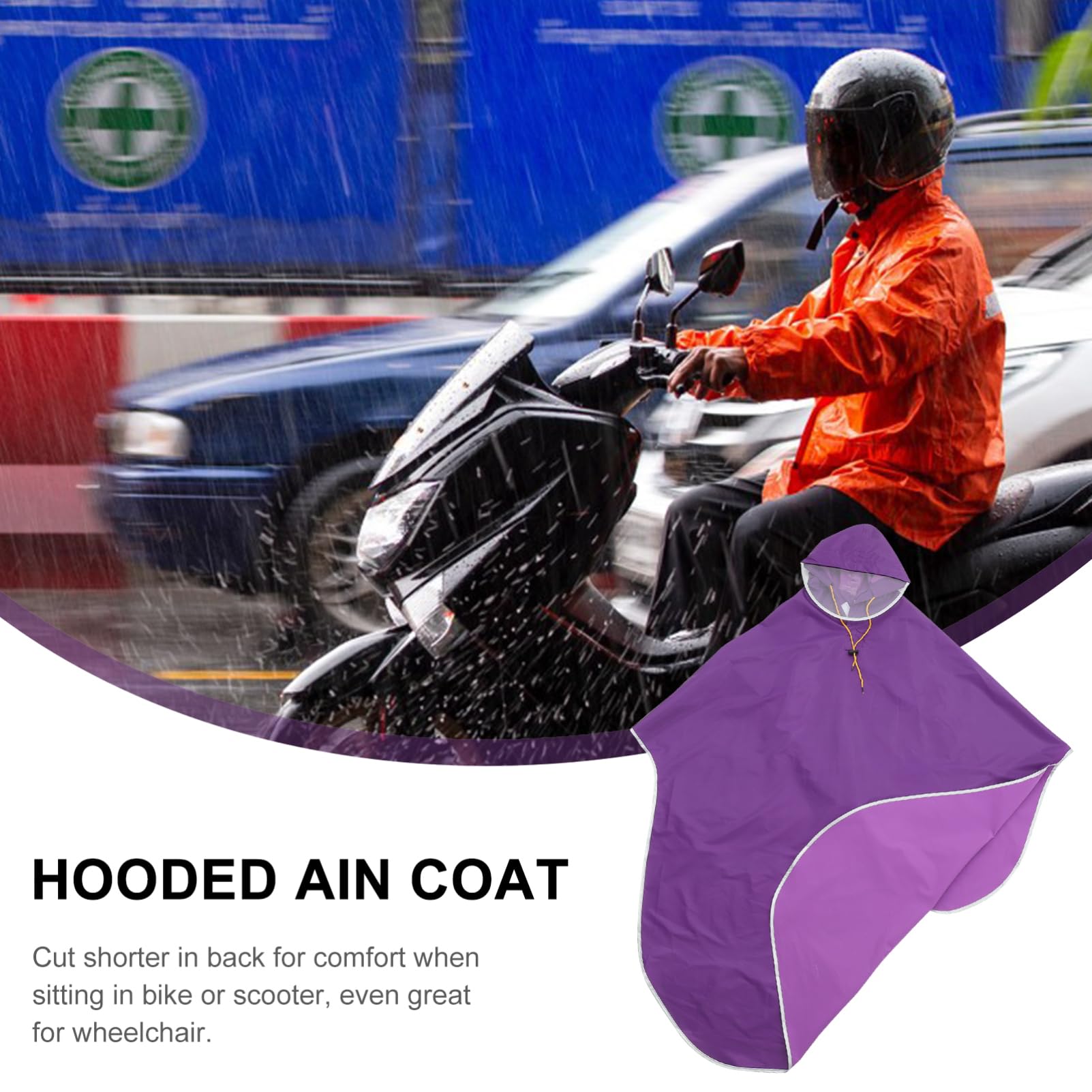 Didiseaon Impermeabile Per Bicicletta Impermeabile Per Bici Poncho Con Cappuccio Giacca A Impermeabile Poncho Antipioggia Per Scooter Per Ciclismo