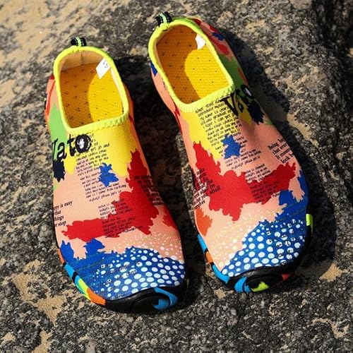 N/A Swimming Shoes Couple Beach Shoes Men And Women Snorkeling Diving Outdoor Wading Upstream Water Shoes (Color : Multi-Colored, Size : 44) #TOP4
