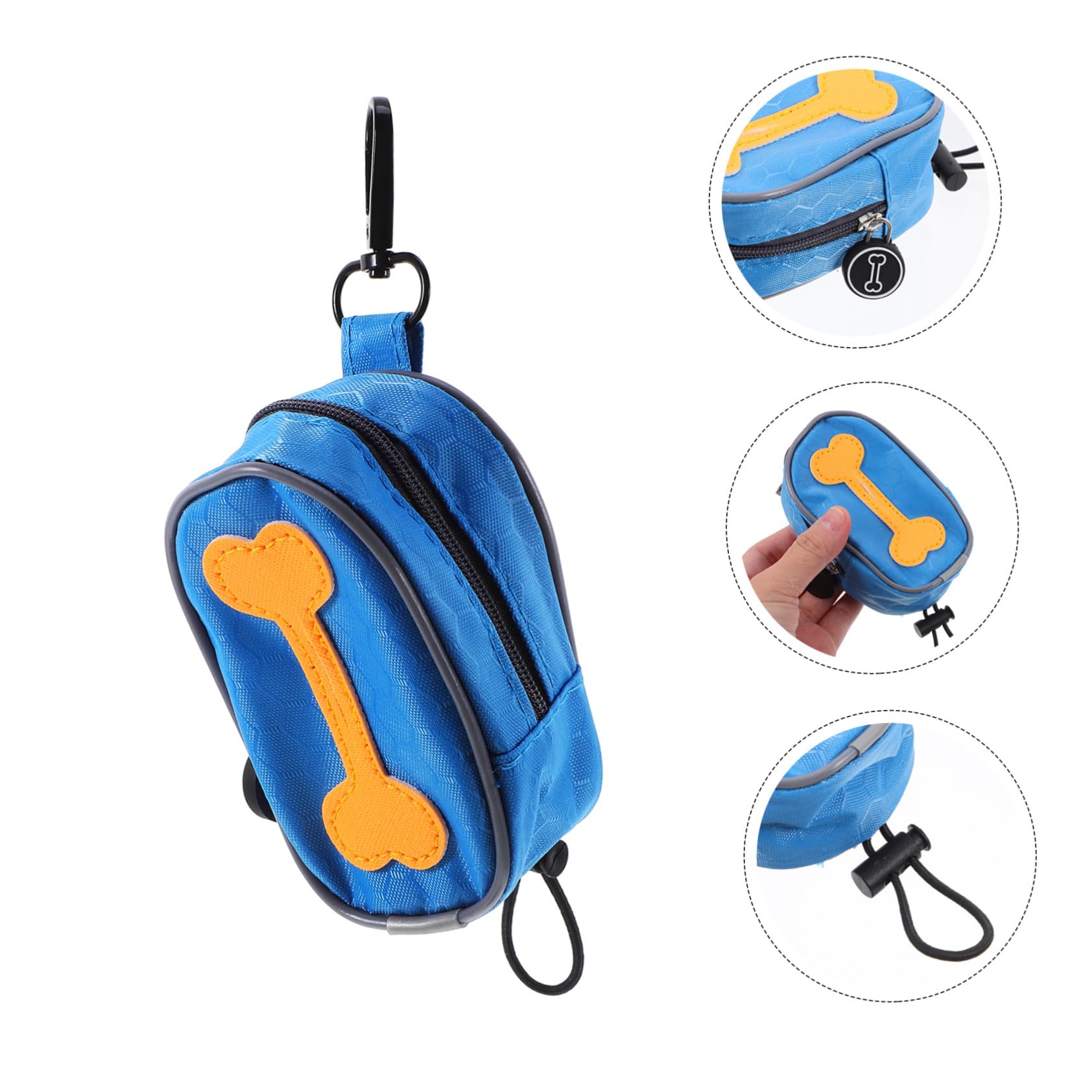BESPORTBLE Bolsa Dispensadora para Excrementos de Perro con 8 Rollos, de Tela Oxford con Cremallera, para Paseos al Aire Libre