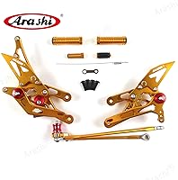 Vista 4 de Arashi (Versión 2.0) Estribos traseros ajustables para Honda CBR1000RR 2004-2007 / CBR600RR 2003-2005 2006 Accesorios para motocicleta Piezas de Oro