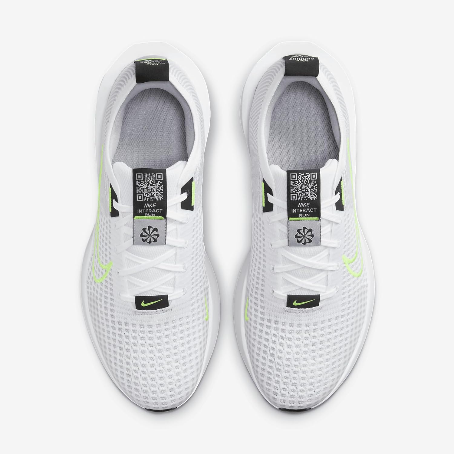 Nike Interact Run Men's Road Running Shoes (FD2291-100, White/Wolf Grey/Black/Volt) Size 14