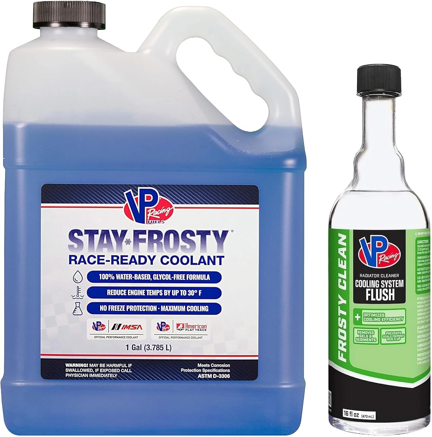 VP Racing 208816 Frosty Clean Cooling System Cleaner & Flush, 16 Fluid Ounce (Race-Ready & Cleaner, 1 Gallon Bundle)