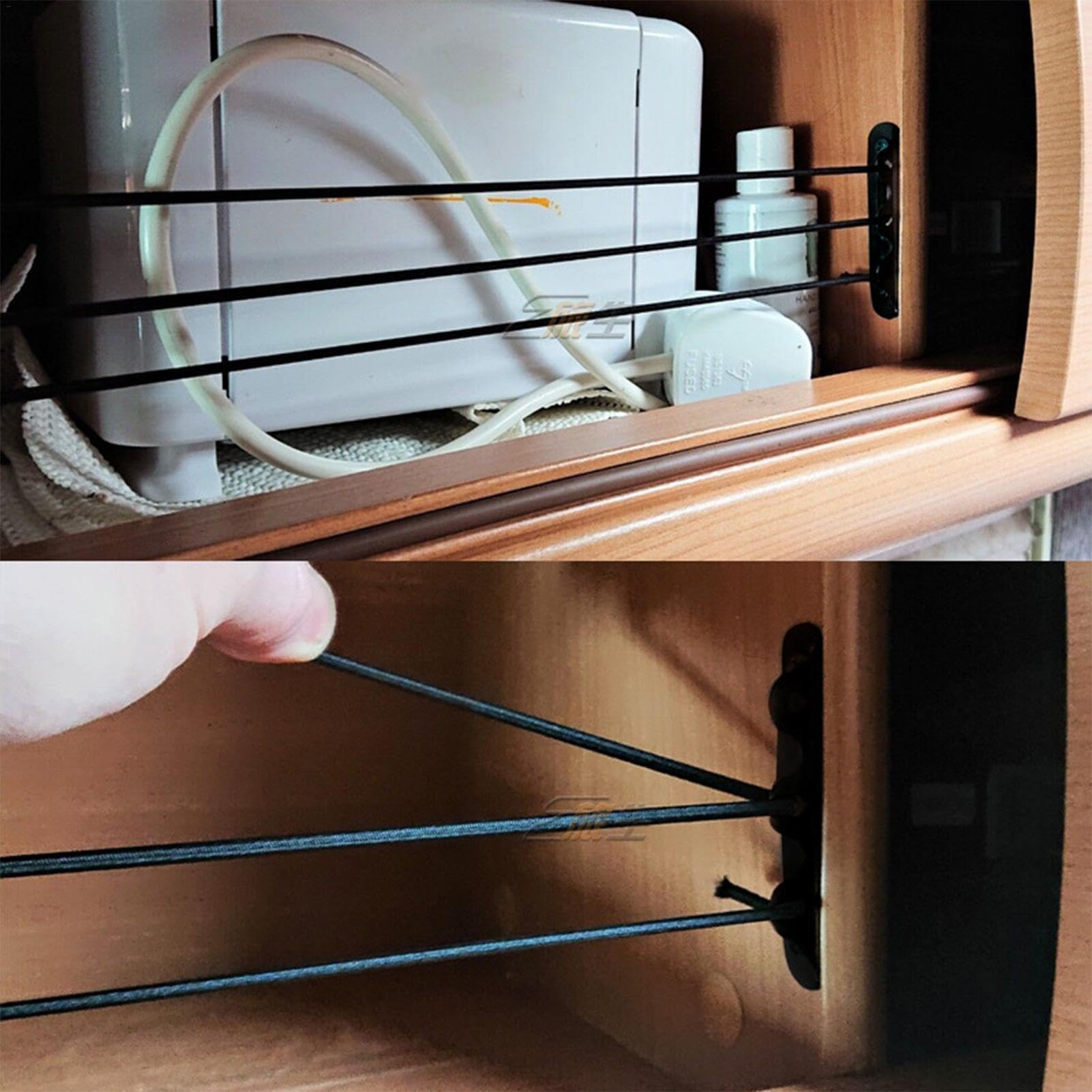 Clôture D'armoire Suspendue Pour Camping-car/caravane - En Plastique Blanc, Tiges Solides - Pour Rangement Et Sécurité Pendant Les Déplacements - 2