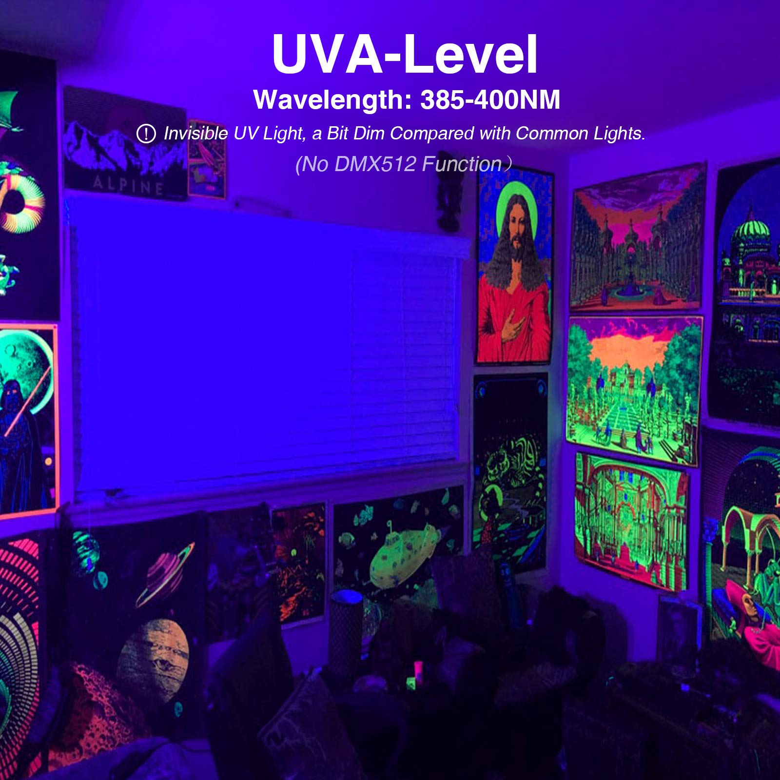 Onforu 27 W Luz LED UV Lámpara de Luz Negra (2 Pack), IP66 Impermeable Barra Ultravioleta Iluminación de Escenario con Interruptor, Cable de Alimentación de 1.5 M para Bar Discoteca DJ Navidad Fiesta