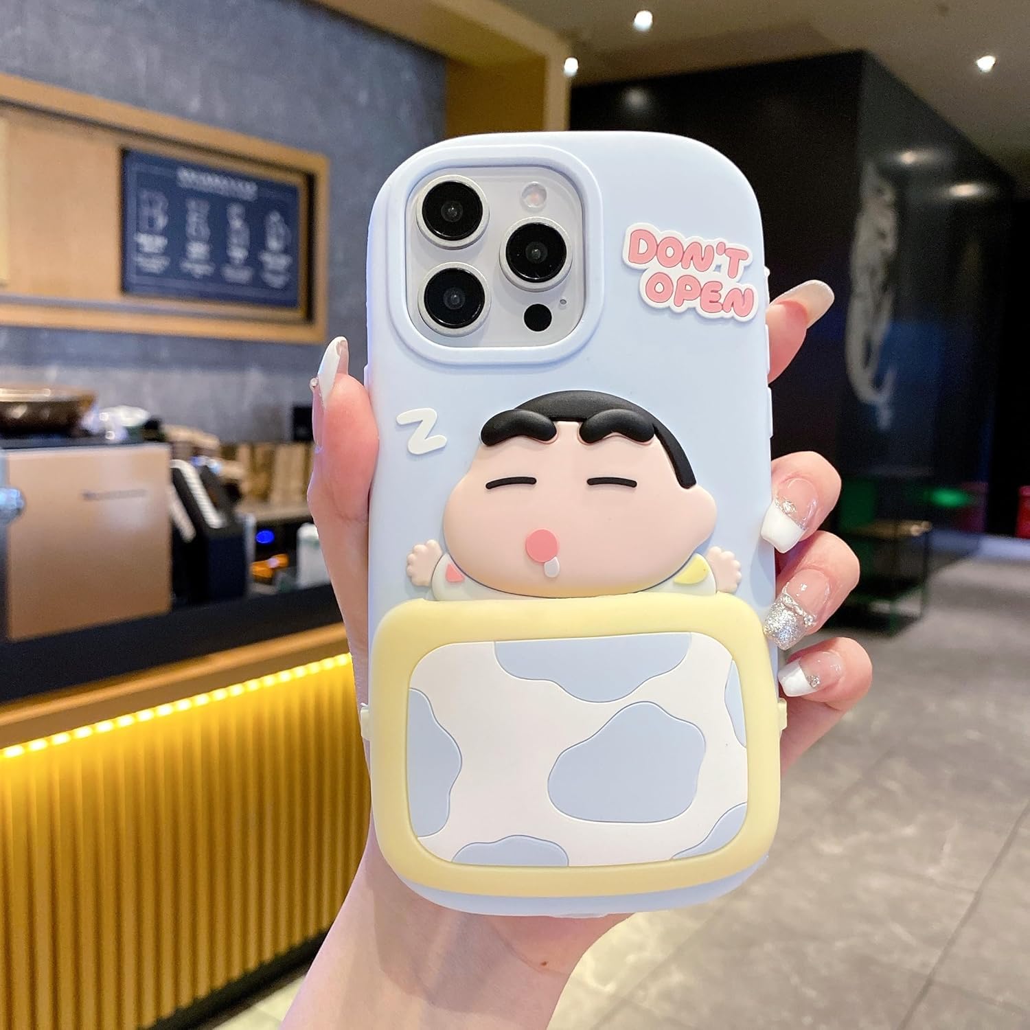 SPARKUP Shinchan Silicon Phone Case | Funny Don’t Open Soft Cute Cartoon Back Cover | Full Protection Mobile Case for Kids, Girls & Anime Fans | Shockproof Cover for iPhone (iPhone 13 Pro Max)