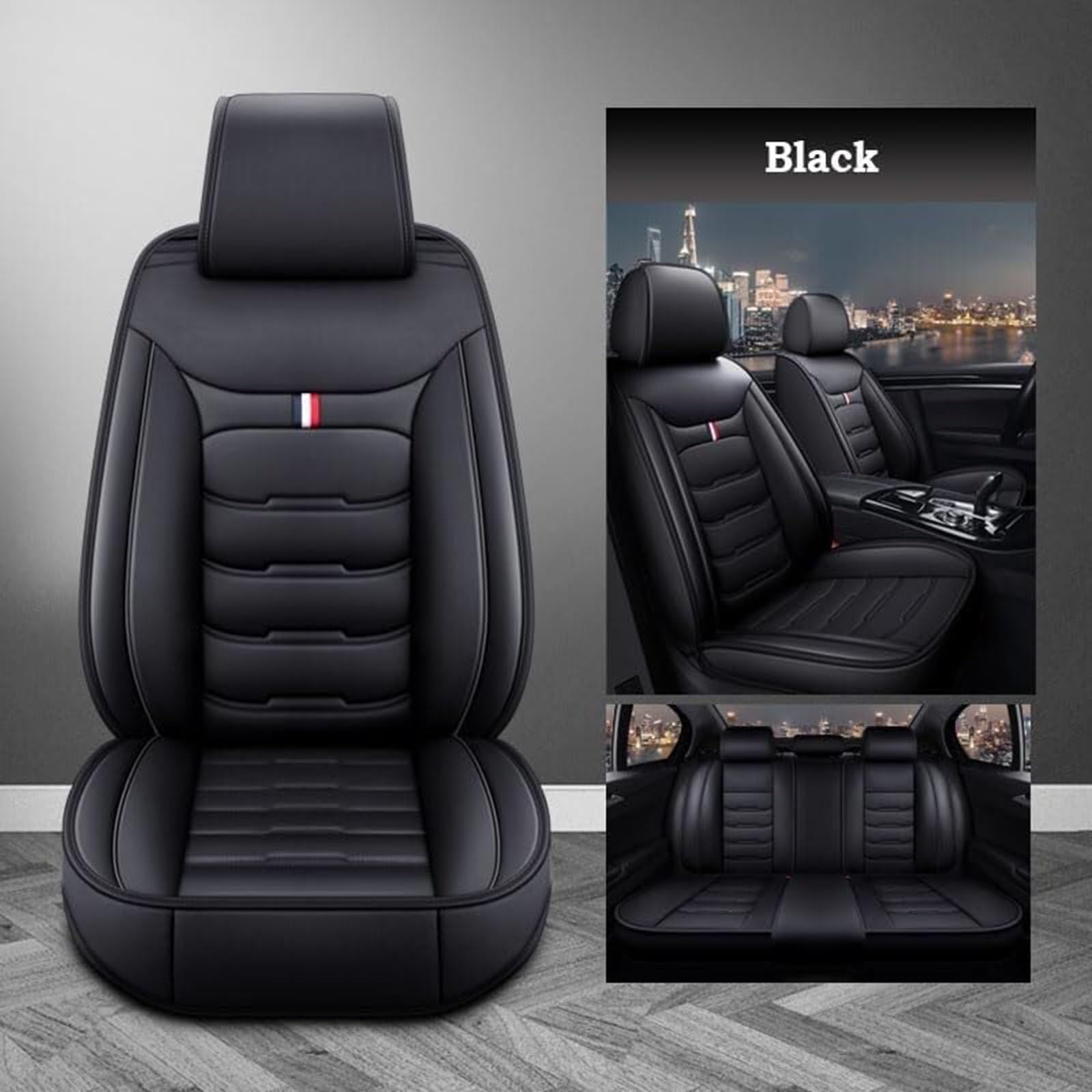 Housse Siege Voiture pour Citroen C4 Hybride(2024-2026) | Couverture siege auto,cuir synthetique impermeable,coussin assise respirant,ensemble complet protection universelle