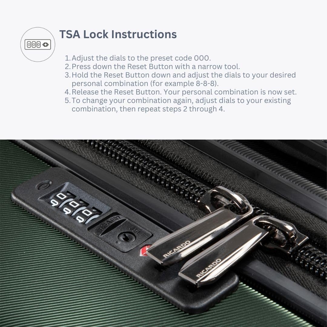 Ricardo Beverly Hills Montecito 2.0 2-Piece Set Hardside with Dual Spinning Wheels, Expandable with Comfort Grip for Easy Packing and Moving, Men and Women, Hunter Green, (21" & 25")