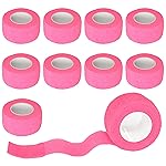 Gondiane 9 Pack 1 x 5 Yards Self Adhesive Bandage Wrap Self Stick Wrap for Ankle, Wrist, Finger, Sports, Breathable Cohesive Vet Tape for Pets (Pink)