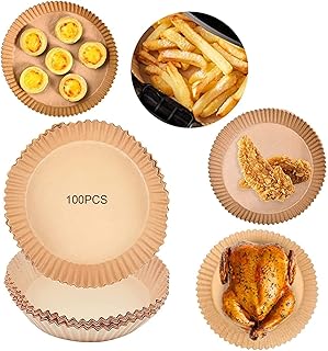 Air Fryer Parchment Paper- 8.5in Air Fryer Disposable Liners Square, Perforated Parchment Paper Sheets for Air Fryer, No B...