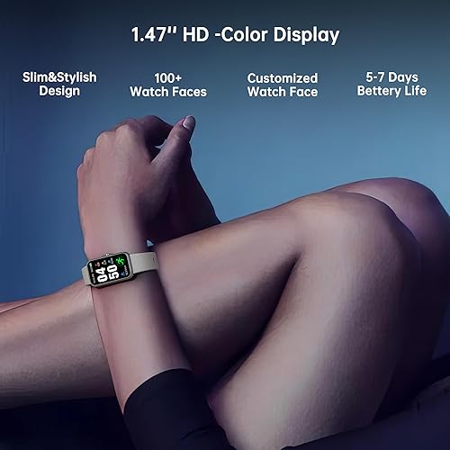 Miniatura 6 de Rastreador de salud física, reloj inteligente con monitor de frecuencia cardíaca 247 y oxígeno en sangre, rastreador de sueño con IP68 impermeable,