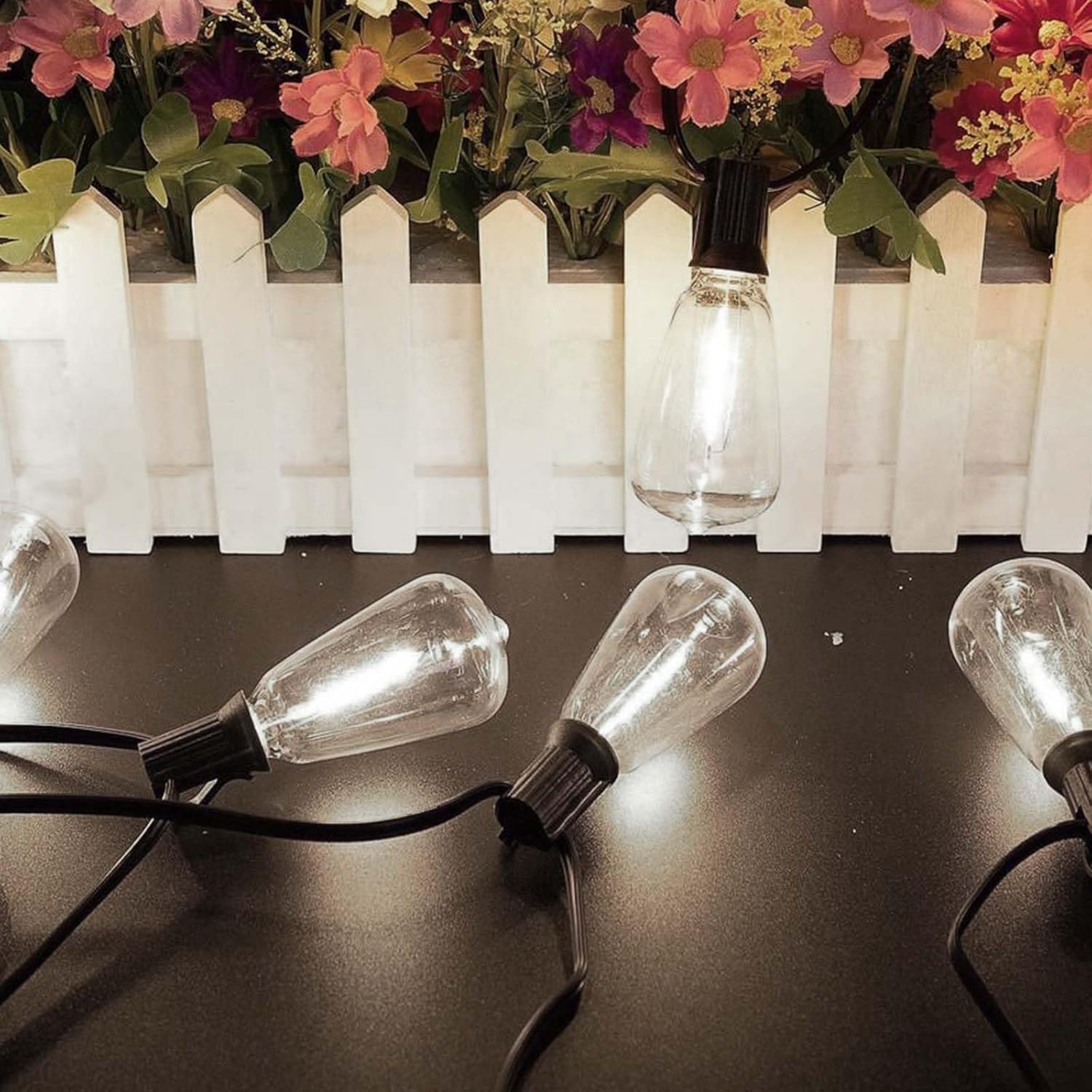 10 Pack ST38 Replacement Bulbs,Shatterproof Plastic Vintage LED Edison Bulbs,E12 Screw Base,0.6W,Clear Energy-Efficient for Outdoor String Lights & Patio Décor,Warm White