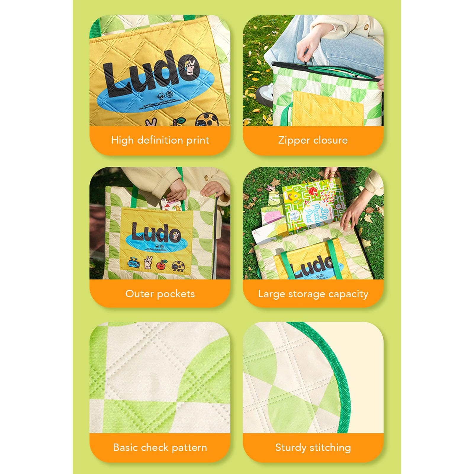 Coperta da picnic all'aperto grande e spessa 3 in 1 tappetino da gioco per gite primaverili campeggio spiagge