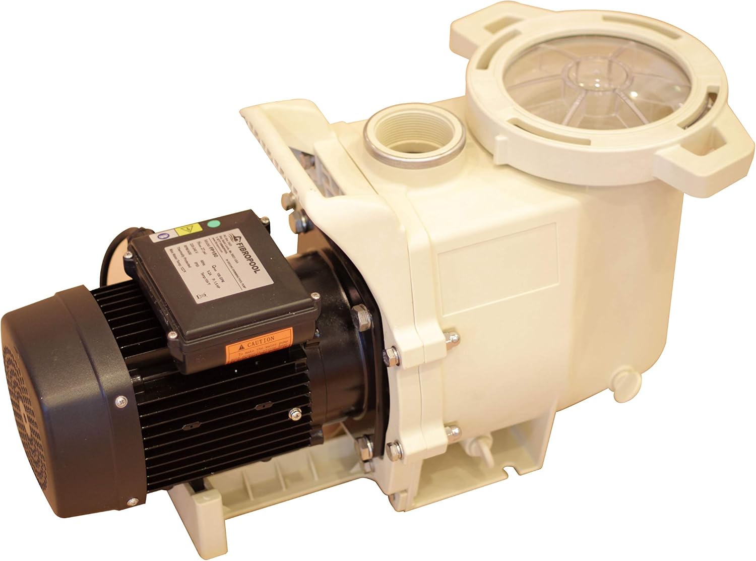 FibroPool 1.5 HP Swimming Pool Pump for In Ground Pools and Spas - 1.5 Horsepower - Designed in the USA - High Efficiency Single Speed Motor With Clear Top Lid - FP150