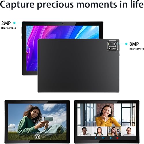 Vista 7 de Tablet 2 en 1 de 10 Pulgadas Android 14 con Teclado 64GB ROM 8GB RAM Soporta expansión de 1TB Tablet de 10.1" Incluye Ratón, Estuche, Lápiz Táctil