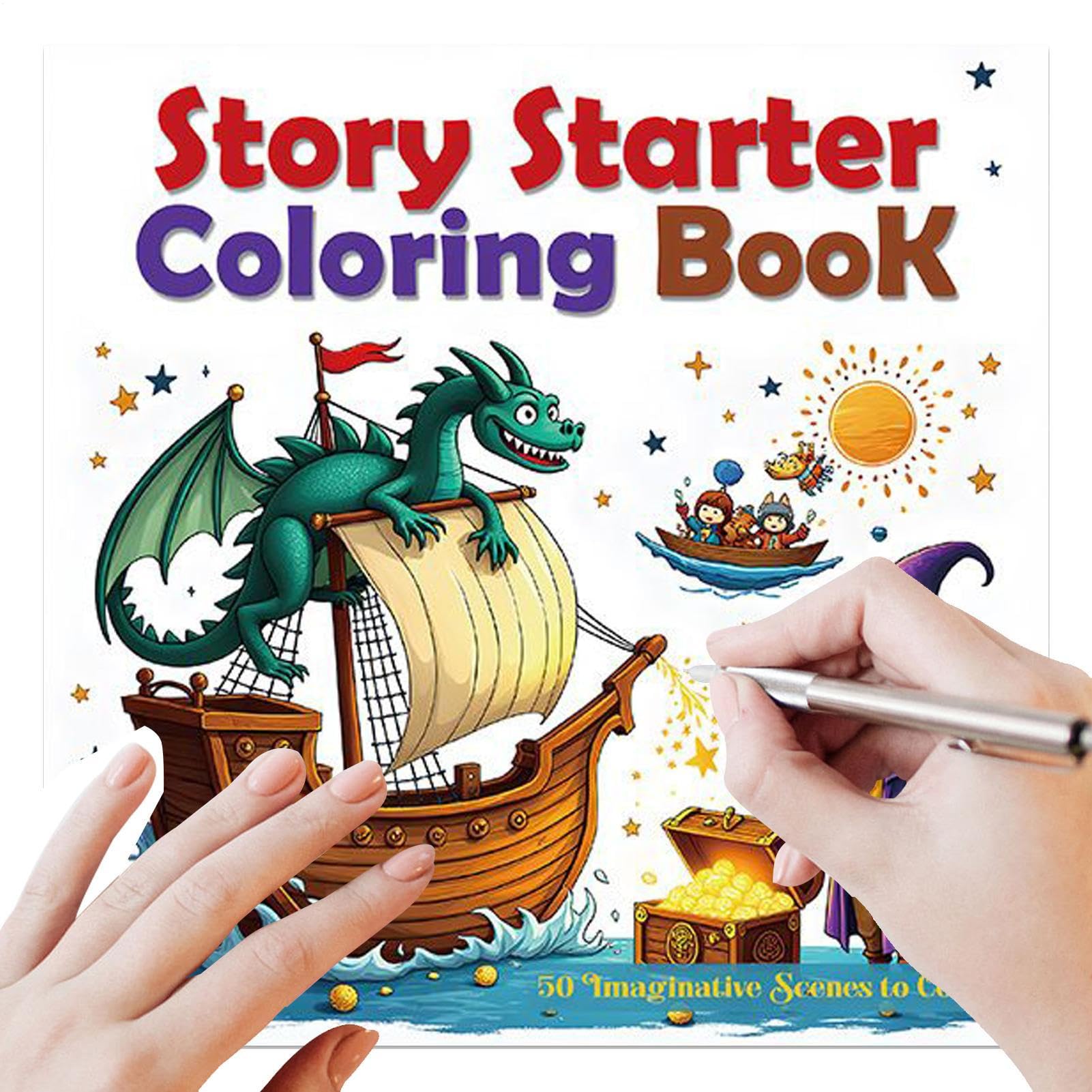 Libro Da Colorare Album Da Colorare Con Disegni Cartoni Animati Linee | Pagine Da Disegno Per Relax Antistress Ragazzi Bambini Viaggio