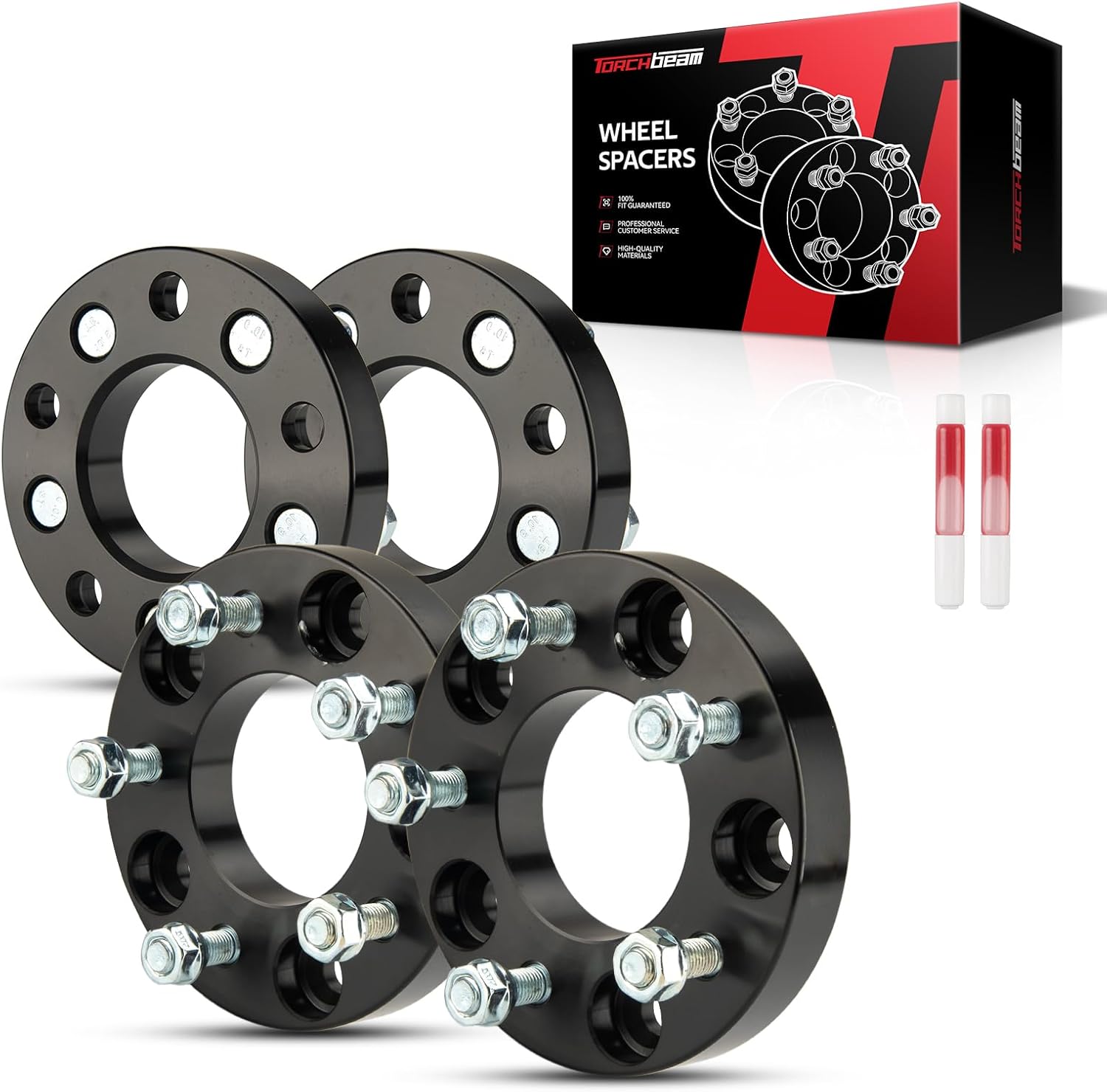 Torchbeam 5x5 to 5x4.75 Wheel Adapter 1" for 2008-2020 Grand Caravan, 2009-2020 Journey, 78.3 Hub Bore & M12x1.5 Studs, Change Bolt Pattern, 5 Lug Wheel Spacer, 4PCS, Black