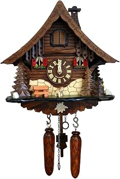 Engstler Battery-Operated Cuckoo Clock - Full Size - 9.75" H x 10" W x 6.5" D