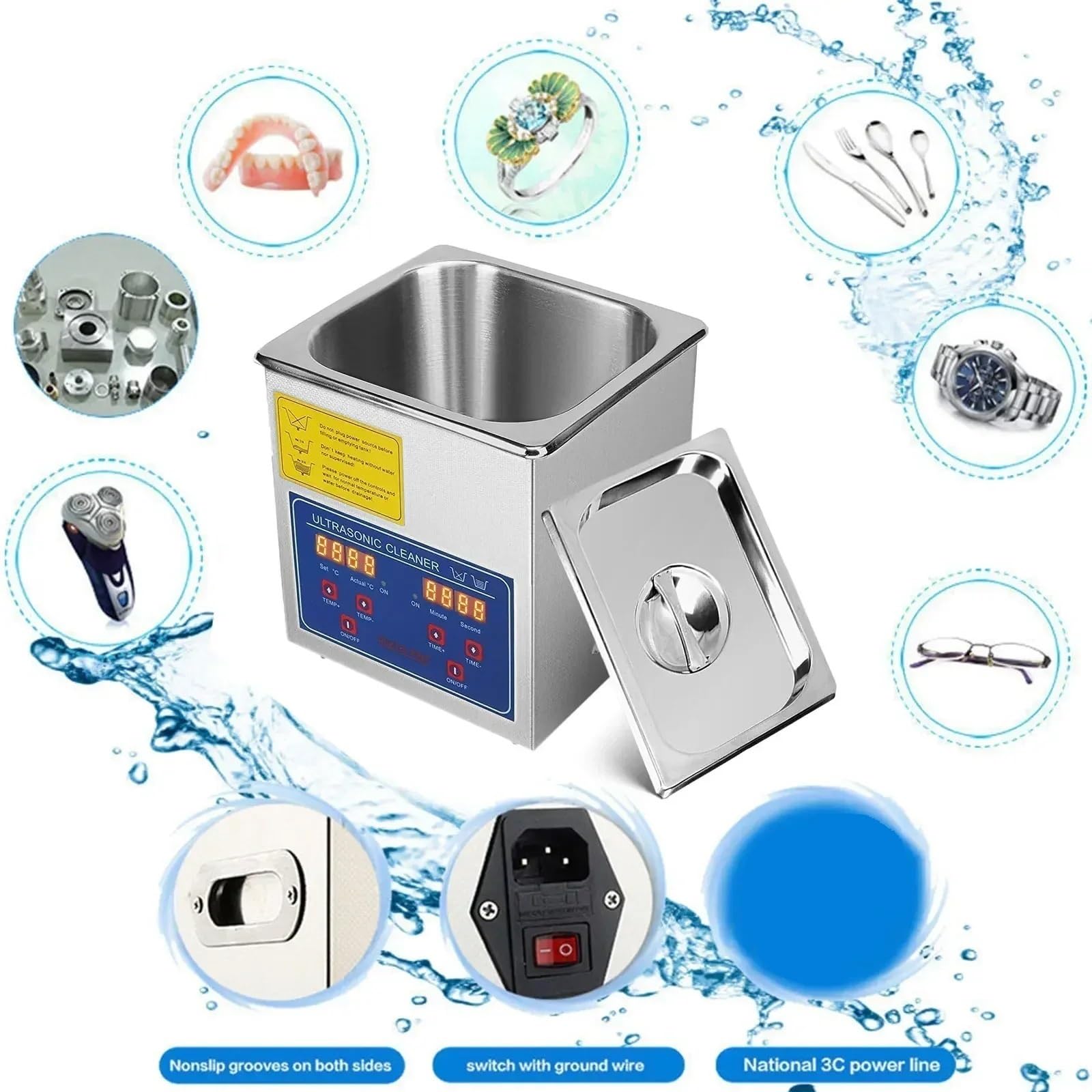 Limpiador Ultrasónico De 2/3/6/10/15/22/30 L, Temporizador Digital, Máquina De Limpieza De Relojes, Gafas Y Joyas For Baño De Acero Inoxidable Amplia AplicacióN(6 L)
