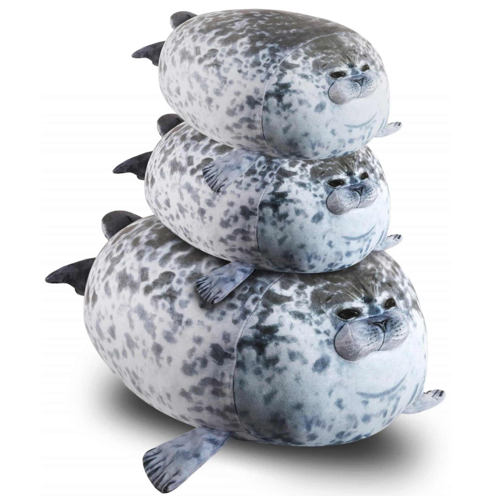 HAWHUV Chubby Seal Plush Pillow, Cute Soft Stuffed Animal Plush Toy Adorable Round Seal Plushie Hugging Pillow Cushion for Bedroom Sofa Decor Gift