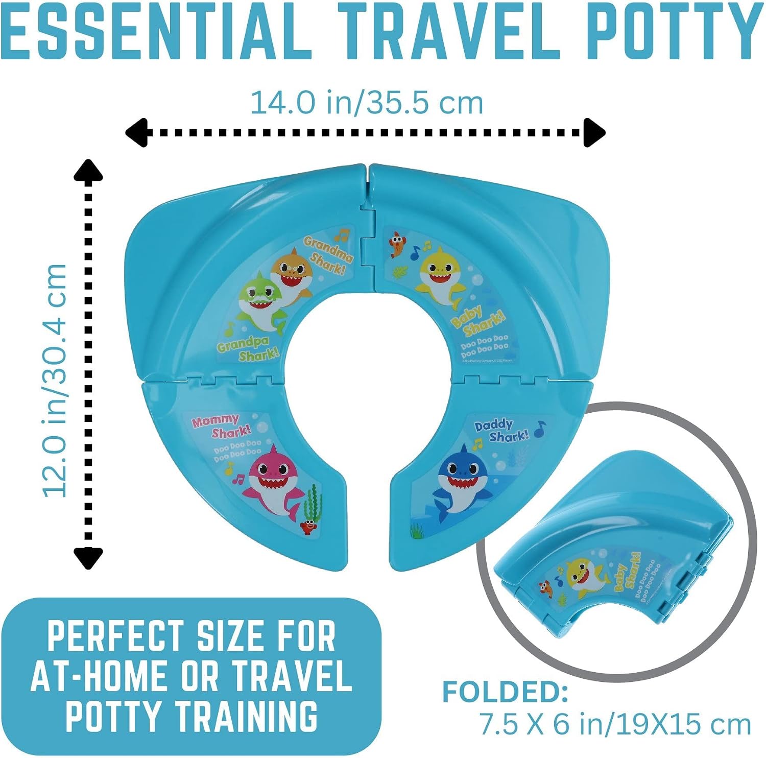 Nickelodeon Baby Shark Folding Potty Seat - Travel Potty Training Seat