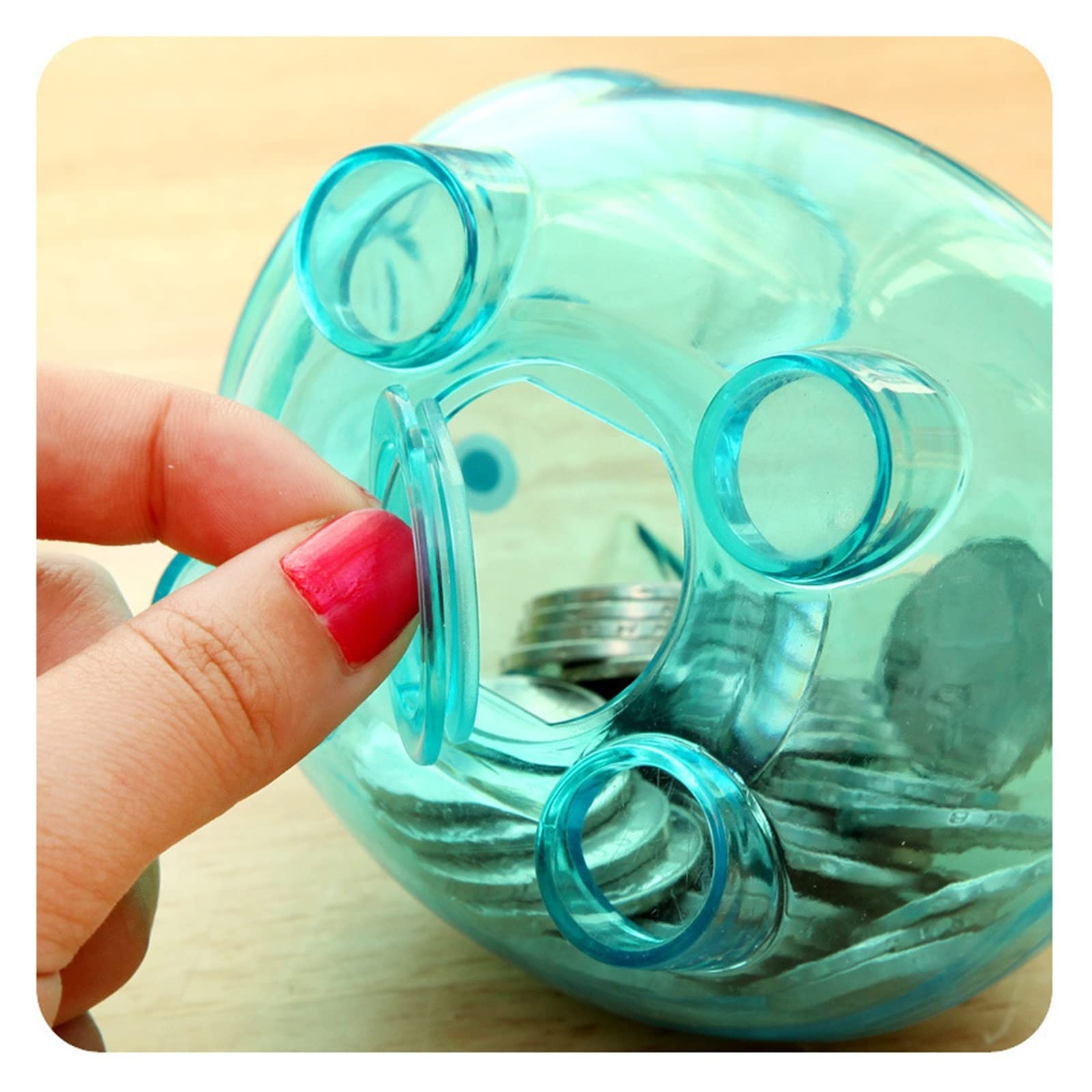 Tirelire Cochon Verre Transparent - Économie Argent Enfants Décoration Chambre 6x7,2cm