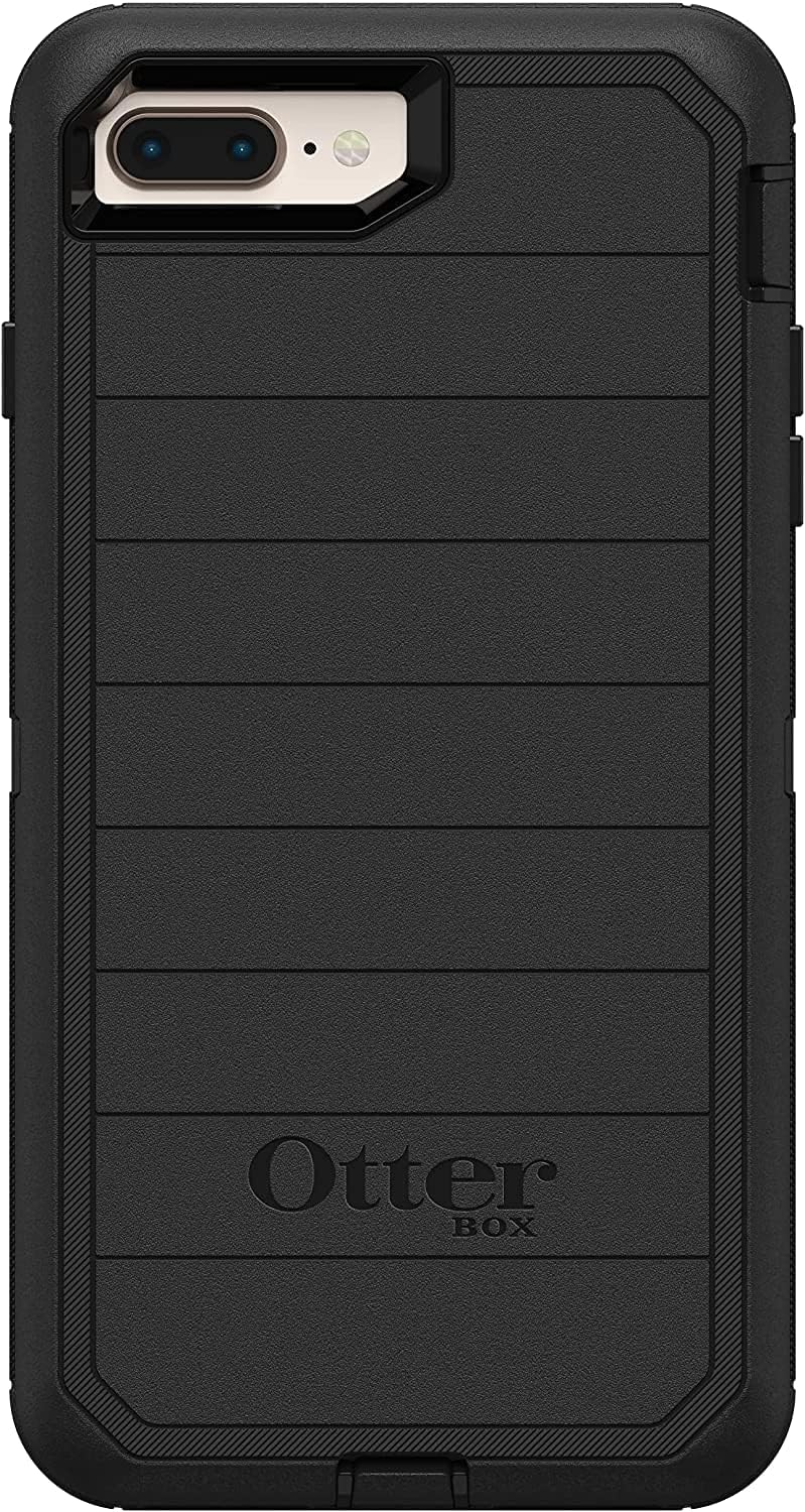 OtterBox Defender Series Rugged Case & Holster for iPhone 8 Plus & iPhone 7 Plus (ONLY) Non-Retail Packaging - Black - with Microbial Defense